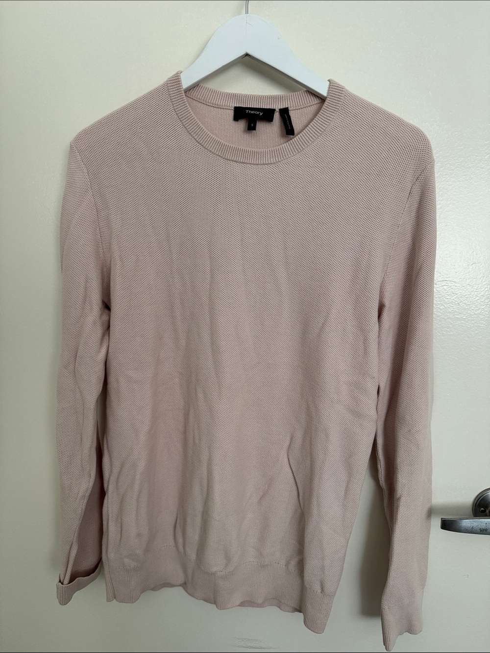 Theory Men's Crewneck Sweater in Pale Blush